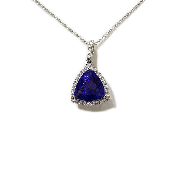 18K White Gold Tanzanite Pendant Necklace for Women | Genuine Tanzanite Gemstone Jewelry | Perfect for Weddings, Anniversaries & Special Occasions
