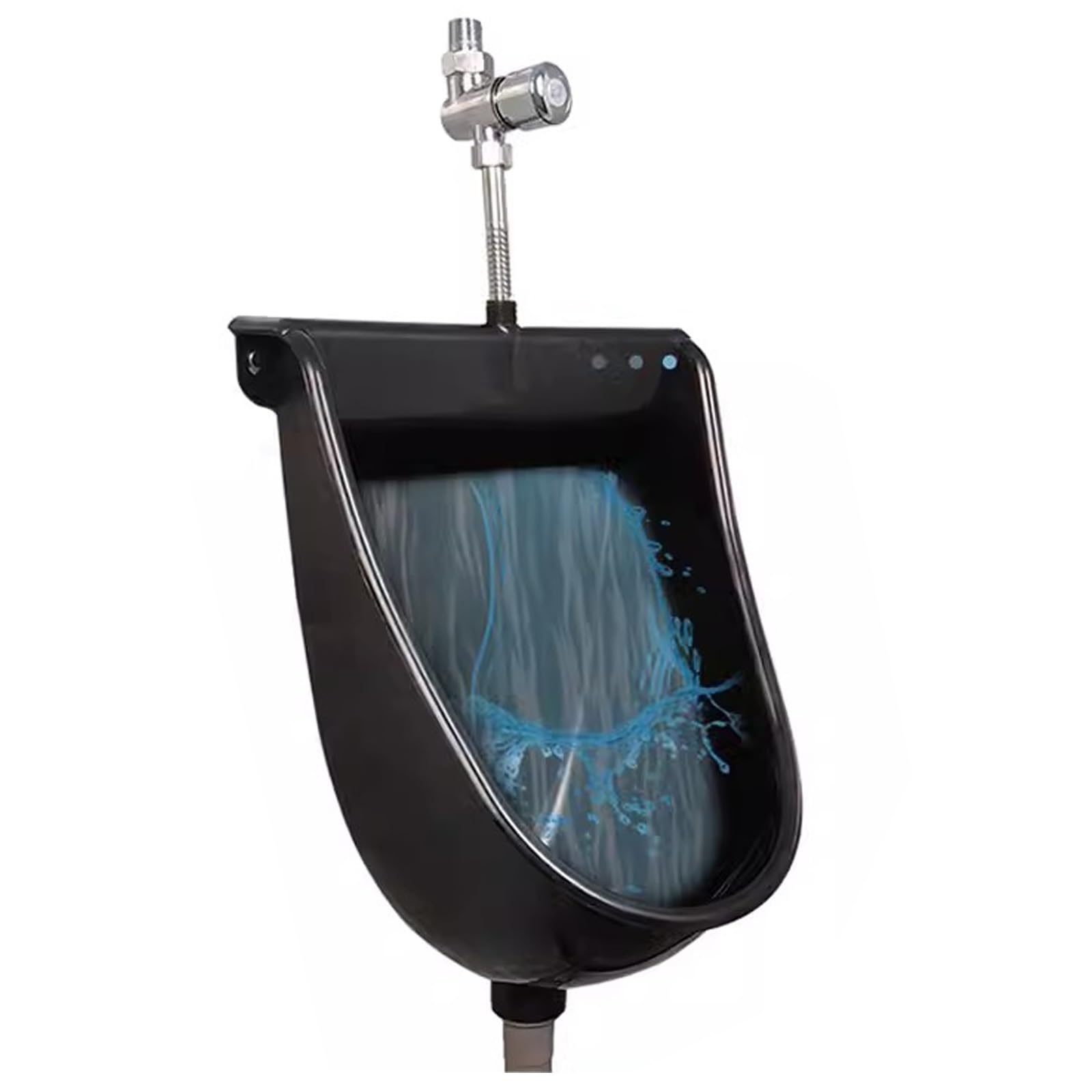 Portable Waterless Urinal for Men - Wall Mounted Plastic Urinal with Hose for Outdoor, Garage & Commercial Use - Mobile Toilet Solution for Camping, Construction Sites & Emergency Situations (Black)