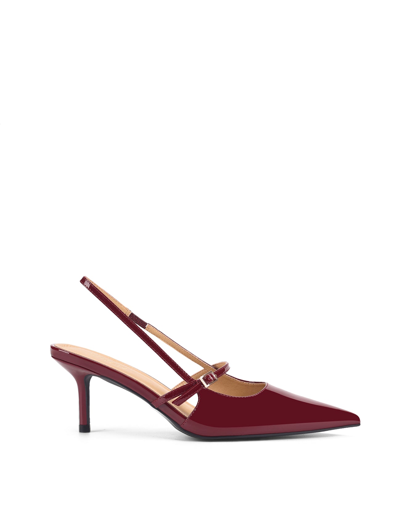 York Women's Slingback Heels - Wine Red Patent Leather Pumps for Work, Party & Special Occasions