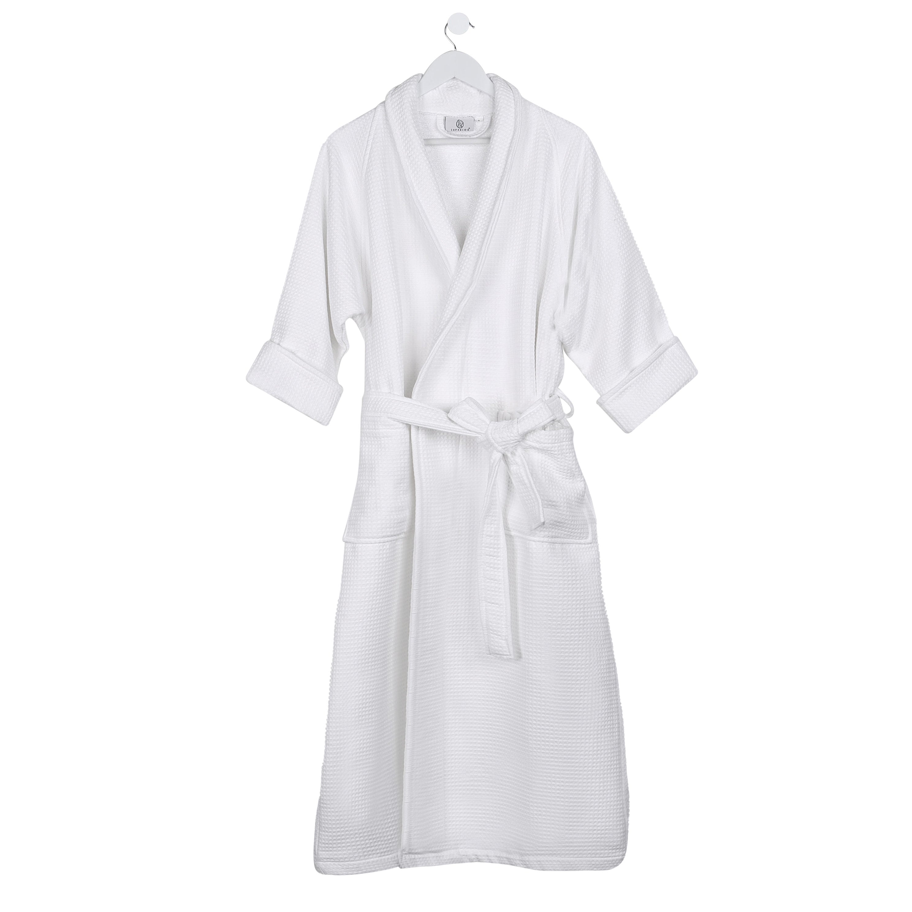 Premium Waffle Weave Cotton Bathrobe - Ultra Soft, Lightweight & Oversized Unisex Robe for Men & Women | Perfect for Spa, Lounge & Post-Shower Comfort