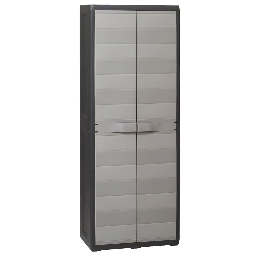 Sywamol 3-Tier Outdoor Storage Cabinet - Black & Gray Weather-Resistant Garden Organizer for Patio, Backyard, and Garage Storage