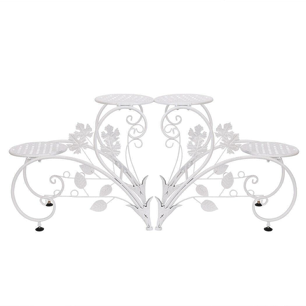 4 Tier Elegant Classic Metal Plant Stand - Indoor/Outdoor Garden Flower Pot Rack Shelf for Plants, Succulents & Home Decor | Perfect for Living Room, Patio, Balcony & Office Decor