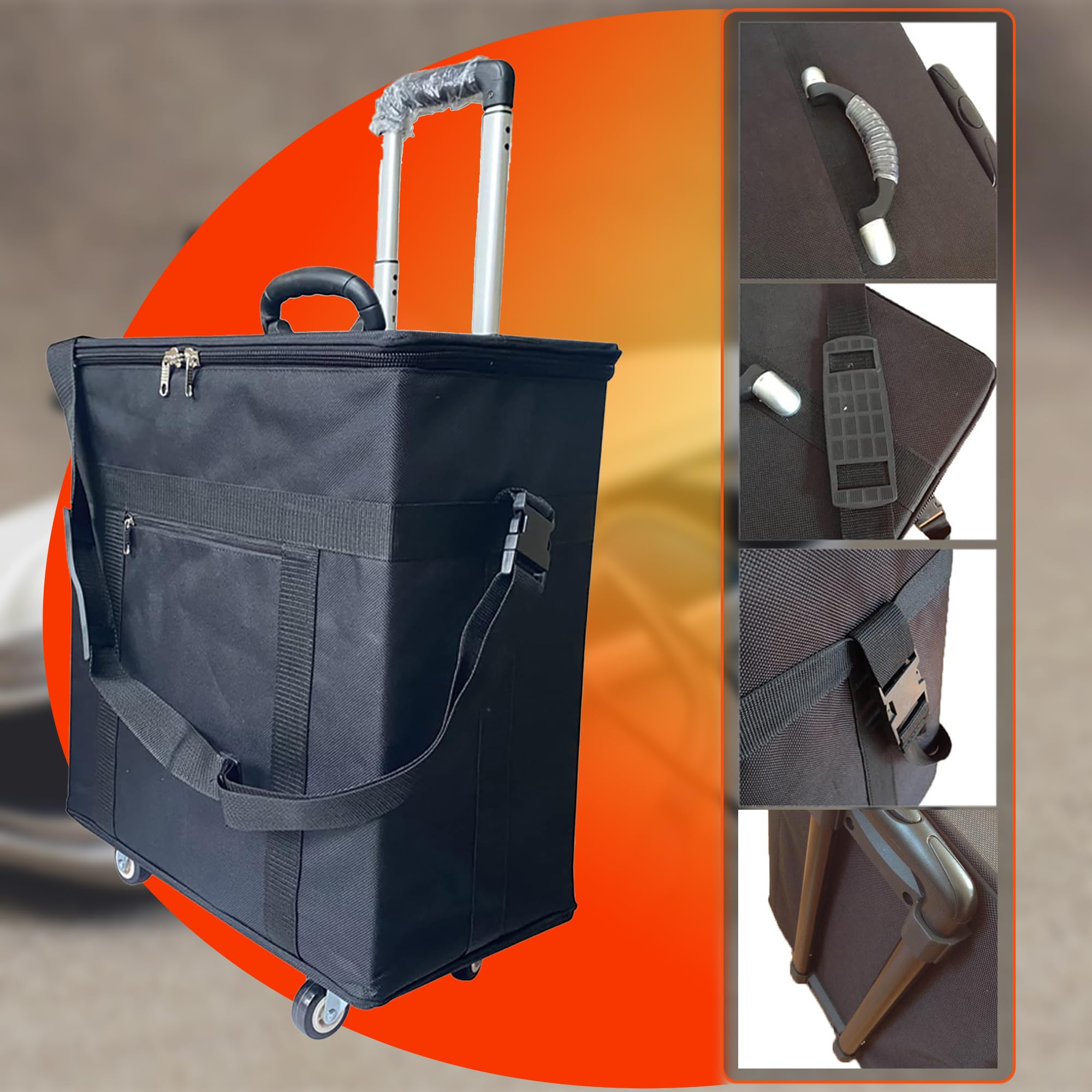 INTSUPERMAI Eyeglasses Storage Organizer - Portable Trolley Case with Individual Eyewear Display Box, Durable Oxford Cloth - Perfect for Opticians, Retail Stores & Home Glasses Organization