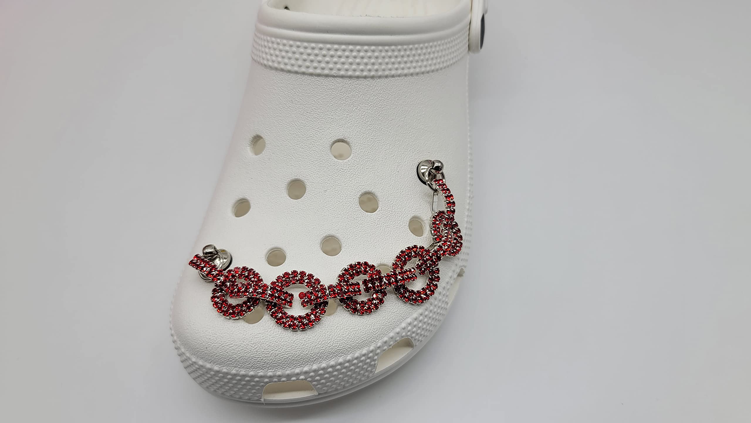 Snappy Red O Rhinestone Shoe Chain for Crocs - Sparkling Shoe Accessory for Women & Girls - Perfect for Parties, Weddings & Everyday Fashion