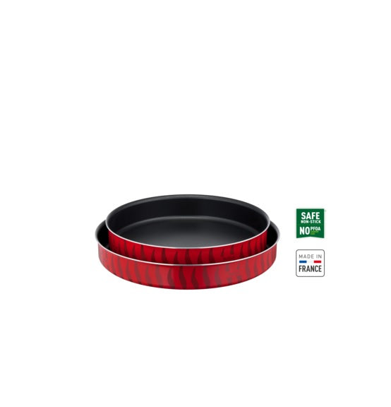 Tefal Tempo Flame Kebbe Dish Set - 2-Piece Non-Stick Cookware for Middle Eastern Cuisine | Perfect for Baking, Grilling & Serving Authentic Kebbe Dishes
