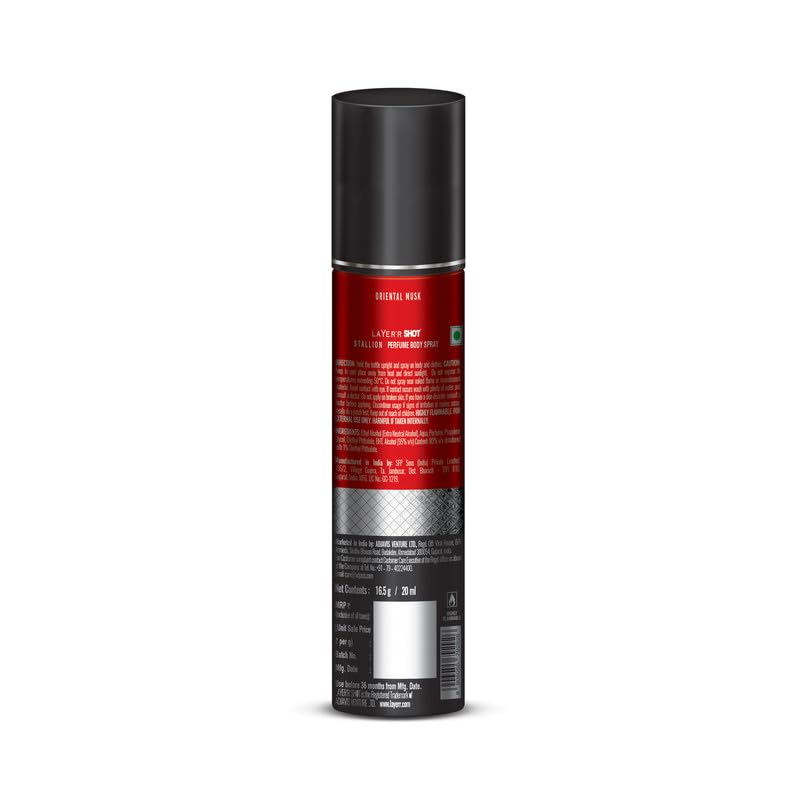 Layer'r Shot Body Spray for Men - 4 Pack (20ml Each) | Rockstar, Dark Cocoa, Emperor & Stallion Fragrances | Long Lasting Deodorant Spray | Perfect for Gym, Office, Travel & Daily Use | Great Gift for Him