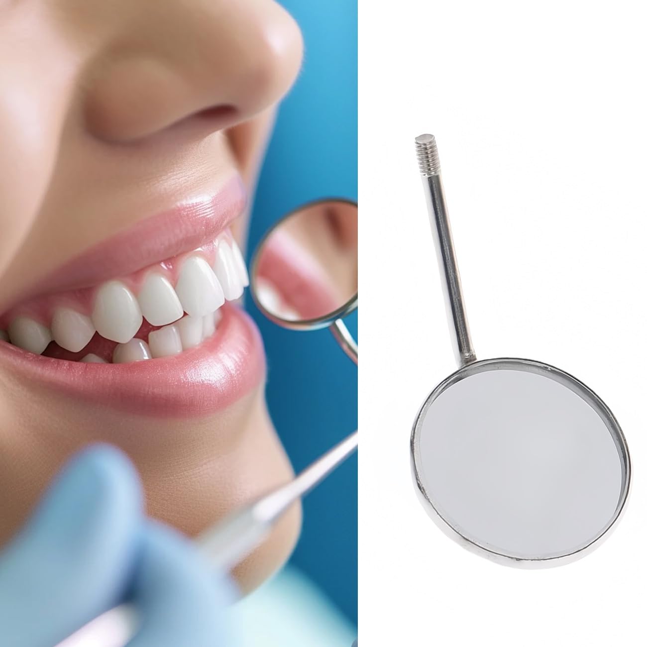 20PCS Professional Stainless Steel Anti-Fog Dental Inspection Mirrors - 5# 24mm Dental Mirror Tools for Dentists, Hygienists & Home Oral Care - Perfect for Dental Exams, Teeth Cleaning & Oral Health Checks