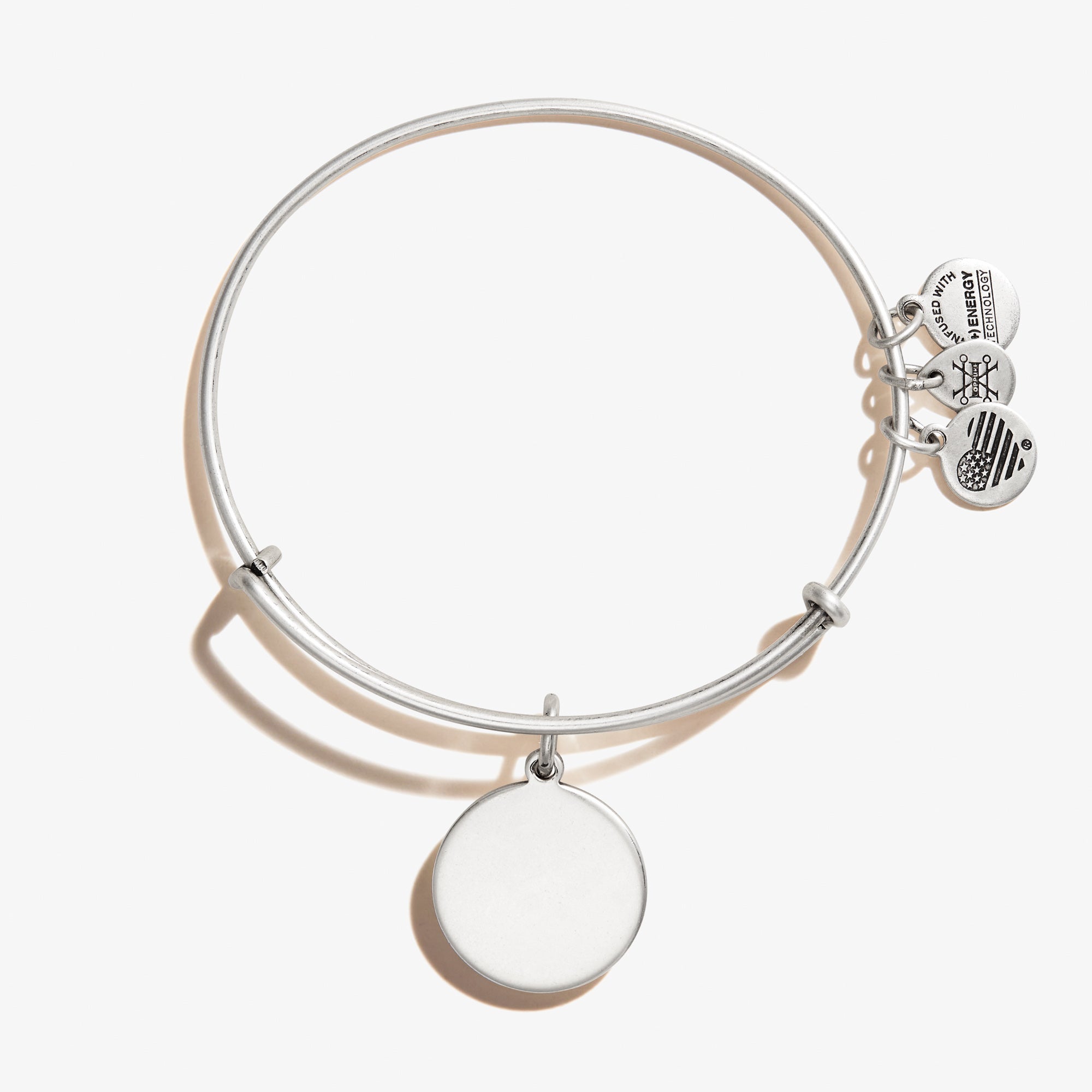 Elegant Circle Charm Bangle Bracelet for Women - Sterling Silver Minimalist Jewelry Gift for Her - Perfect for Everyday Wear & Special Occasions