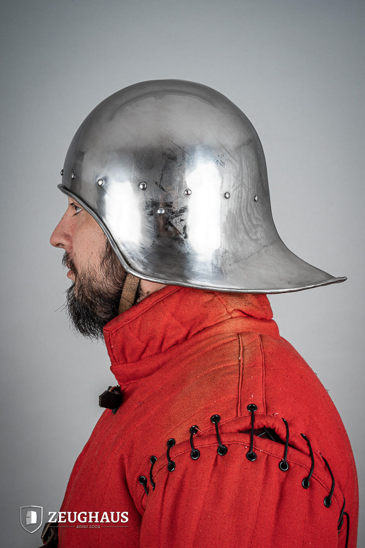 Open Sallet Helmet 1.6mm Polished Steel - Medieval Knight Armor Replica for LARP, Cosplay & Historical Reenactment