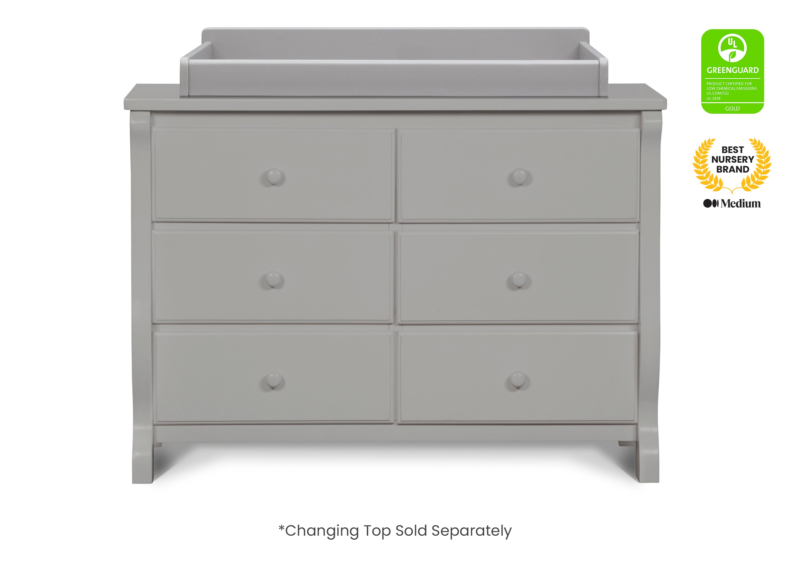 Canton Eclipse 6-Drawer Dresser with Interlocking Drawers - Sturdy Bedroom Storage for Clothes & Accessories | Perfect for Master Bedroom, Guest Room & Dorm Organization