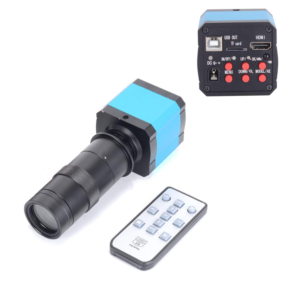 14MP HD Digital Microscope Camera with C-Mount, HDMI & USB Output - 100X Zoom Lens for PCB Repair, Coin Collecting & Biological Observation