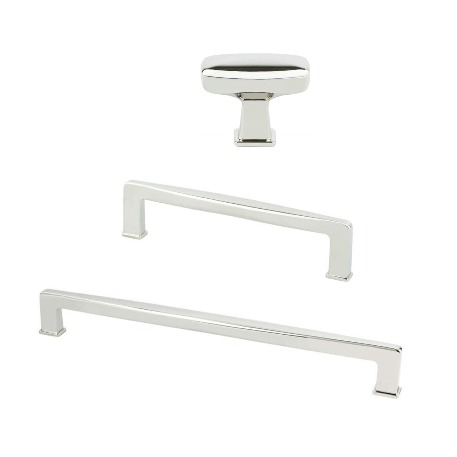 Premium Kelly No.1 Polished Nickel Cabinet Knobs & Drawer Pulls - 10 Pack, Modern Kitchen & Bathroom Hardware for Cabinets, Dressers, Furniture (Easy Installation, Durable Finish)
