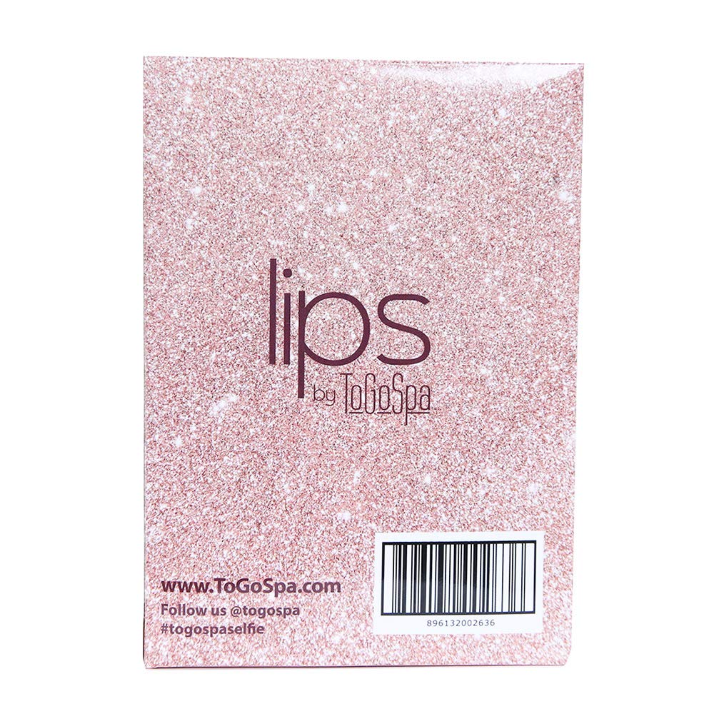 ToGoSpa Rose Gold Lip Mask - 30 Hydrating Lip Care Sheets for Soft, Plump Lips | Perfect for Nighttime Routine, Travel & Self-Care