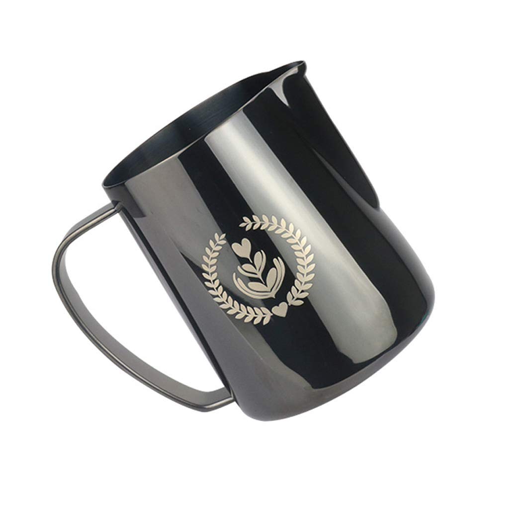 12 Oz (350 ml) Stainless Steel Milk Frothing Pitcher for Espresso, Latte, Cappuccino & Macchiato - Professional Barista Grade Creamer Jug for Perfect Milk Steaming & Latte Art - Ideal for Home & Coffee Shop Use