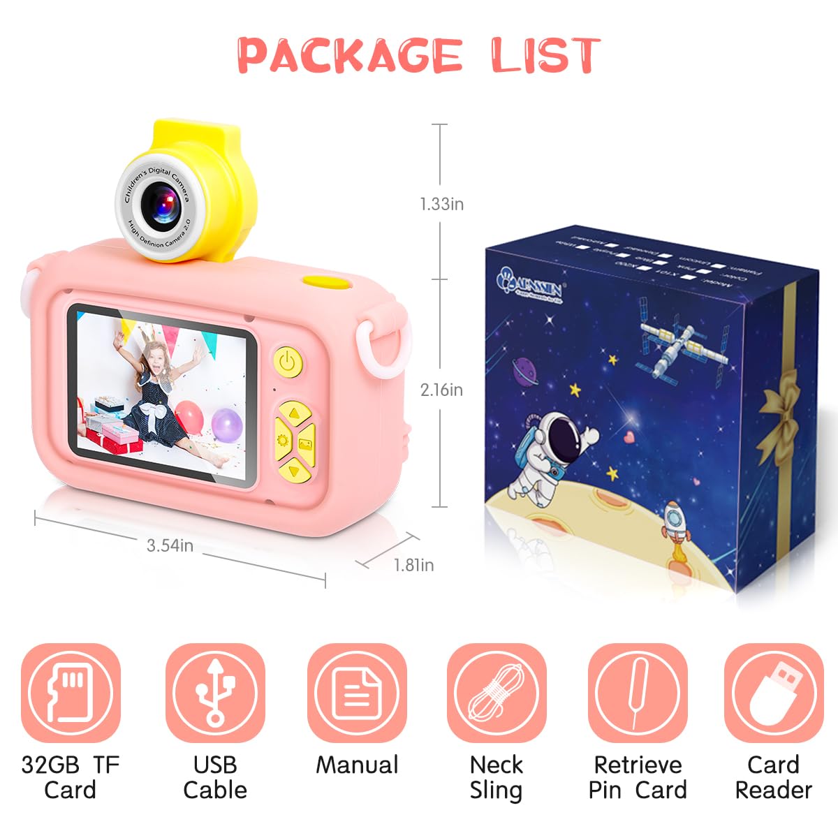 Kids Digital Camera with 180° Flip Lens - 2.4