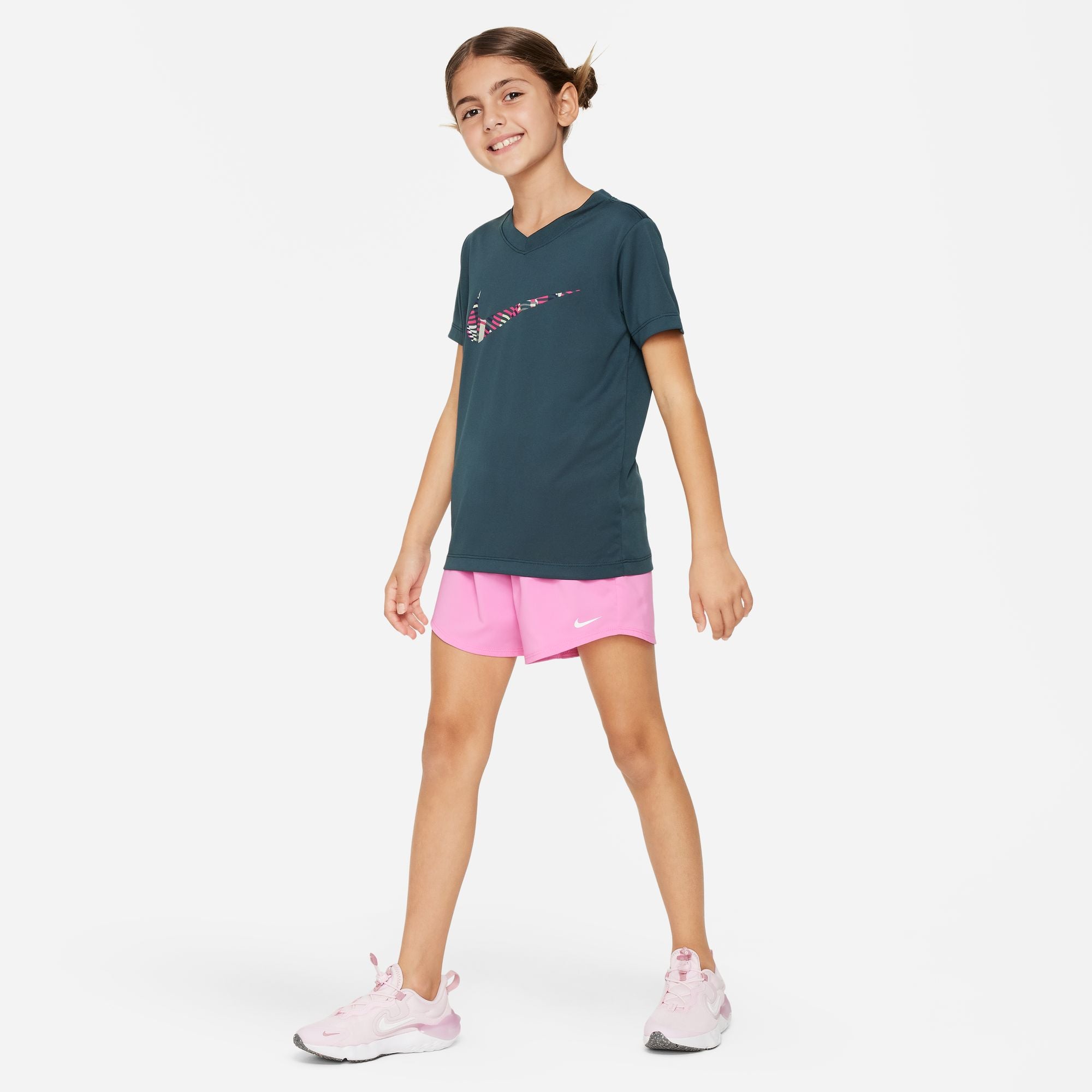 Nike Girls' Dri-FIT High Waisted Woven Shorts - Moisture-Wicking Athletic Shorts for Running, Yoga & Gym Workouts