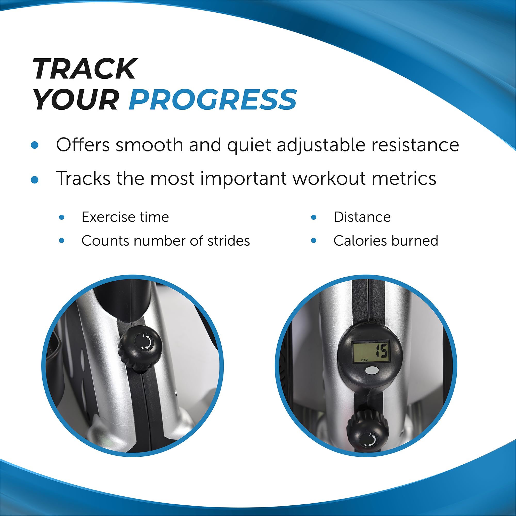 Stamina Inmotion Compact Strider Under Desk Elliptical Machine - Seated & Standing Foot Pedal Exerciser for Home & Office - Improve Circulation & Burn Calories While Working or Watching TV