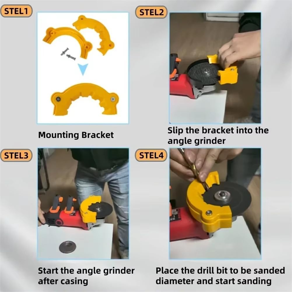 2025 New Drill Bit Sharpener Attachment for Angle Grinder - Portable Multi-Specification Sharpening Tool for Carbide & Cobalt Drill Bits (3PC) - Perfect for DIY Projects, Metalworking, and Woodworking