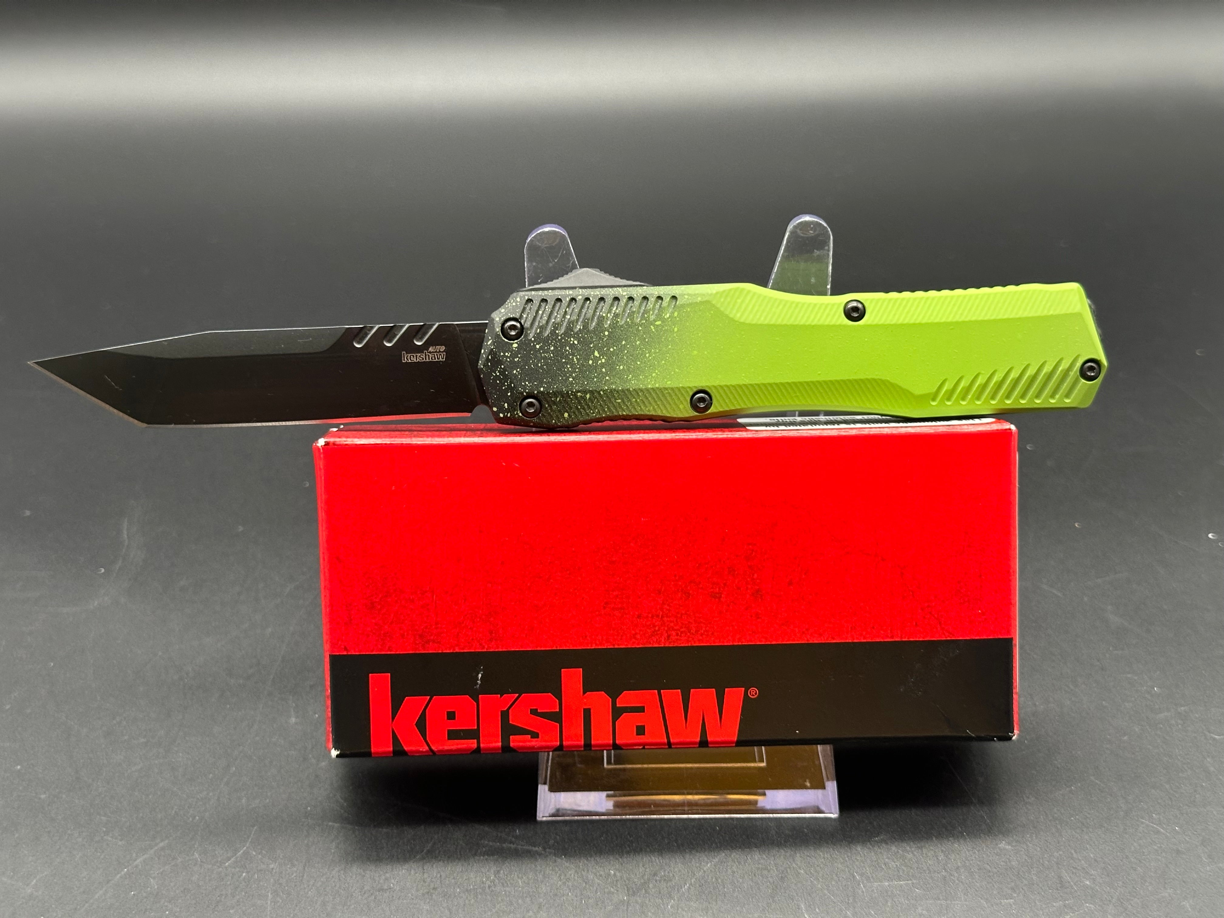 Kershaw Livewire Automatic Knife - Zombie Cerakote & MagnaCut Blade - Blade Show 2024 Exclusive - EDC, Outdoor Survival, Tactical Gear, Collector's Item