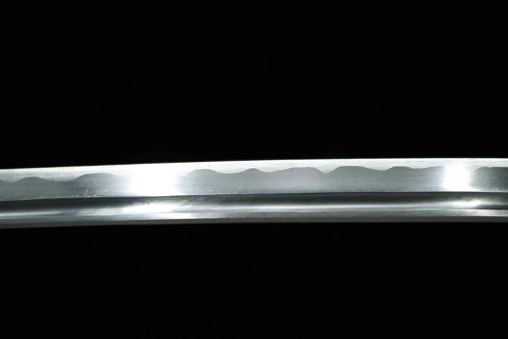 Authentic Japanese Katana Sword - High Carbon Steel Blade, Full Tang, Alloy Tsuba & White Saya - Perfect for Martial Arts Training, Cosplay, and Collectors