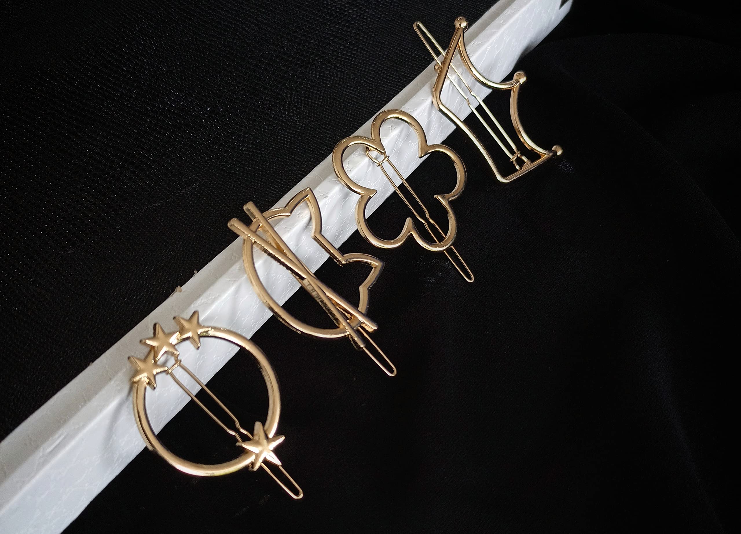 Stylish Gold Hair Clips for Women & Girls - 12 Pack Fashion Hairpins in Elegant Designs for Parties, Weddings & Everyday Use