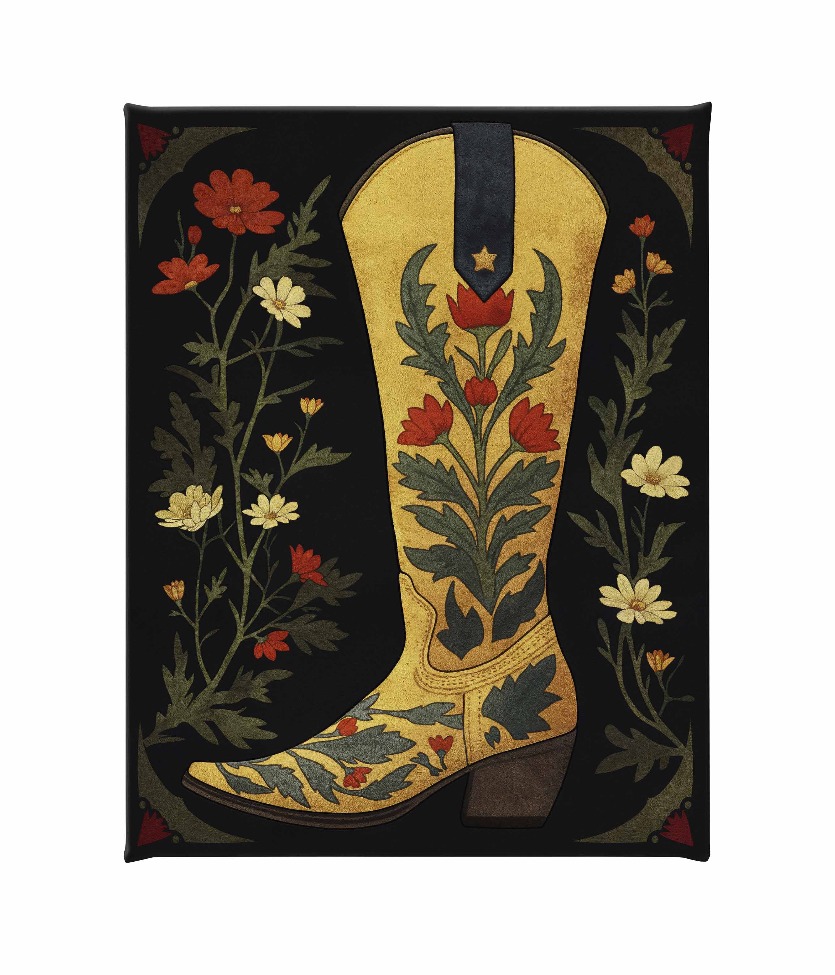 Frontier Floral Gallery Wrapped Canvas Wall Art - Handmade Modern Home Decor for Living Room, Bedroom & Office | Ready to Hang