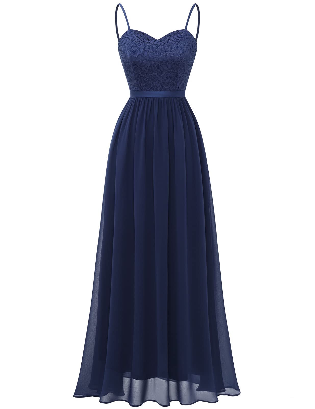 Elegant Long Chiffon Bridesmaid Dresses for Women - Spaghetti Strap Formal Evening Gowns & Prom Dresses - Perfect for Weddings, Galas and Special Occasions