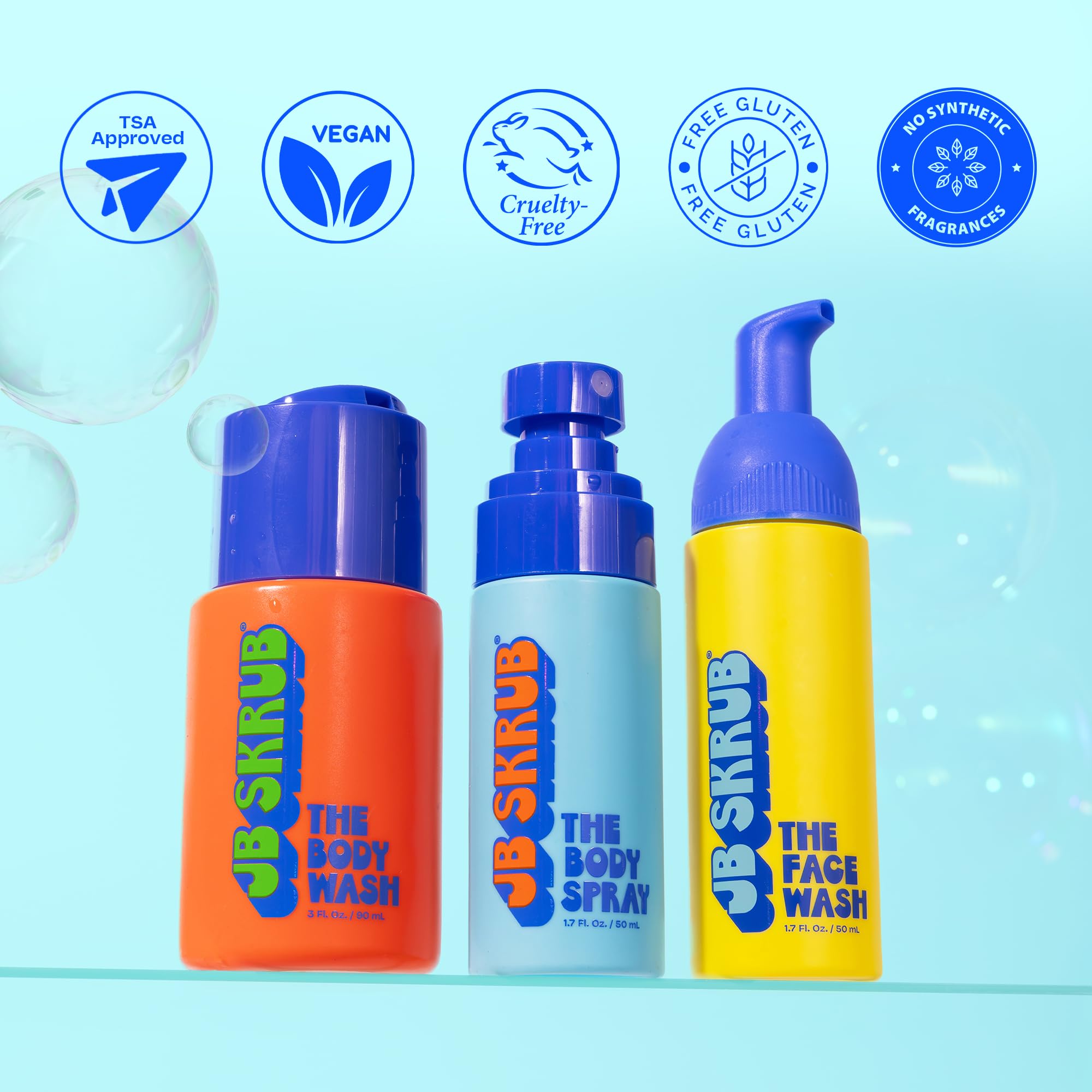 Junior Travel Trio - Complete Kids & Teens Skincare Set: Hydrating Body Wash, Refreshing Body Spray & Gentle Face Wash | Perfect for Travel, School & Daily Hygiene Routine
