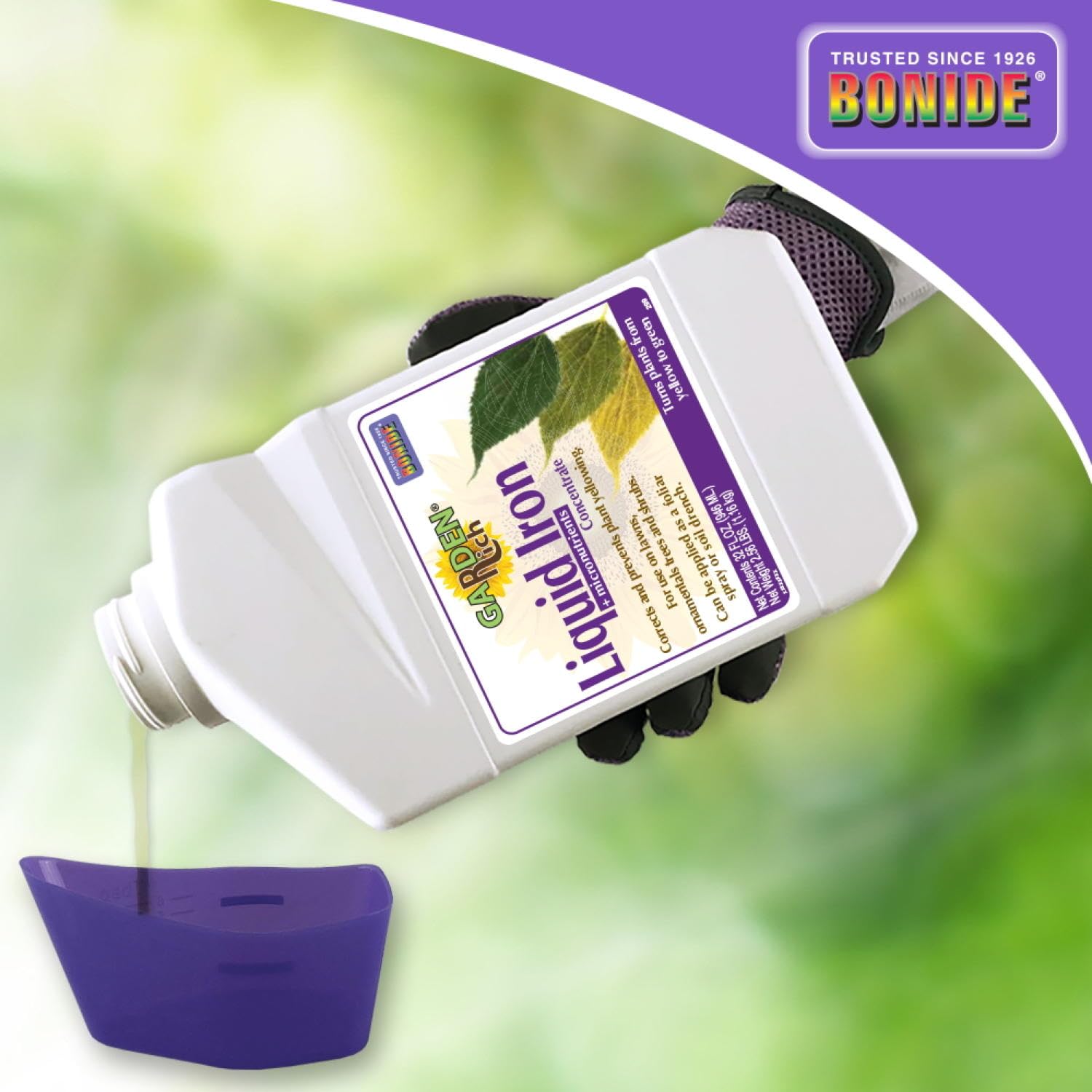 Bonide Garden Rich Liquid Iron + Micronutrients Concentrate - 32 oz Outdoor Plant Supplement for Greener Lawn & Garden | Perfect for Lawns, Shrubs, Trees & Flower Beds