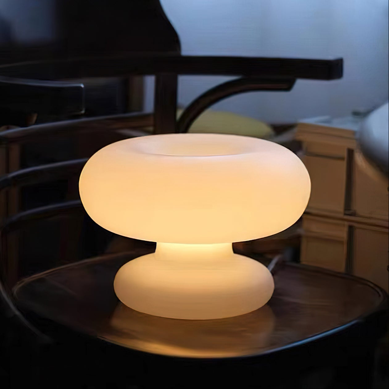 Stylish Donut Table Lamp - Modern LED Night Light for Bedroom, Living Room & Office Decor - Perfect for Reading, Relaxing & Creating Cozy Ambiance