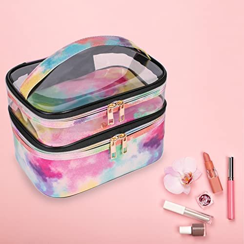 Travel Makeup Pouch Organizer Bag - Waterproof Cosmetic Case for Women, Perfect for Airplane Carry-on & Vacation Essentials Storage