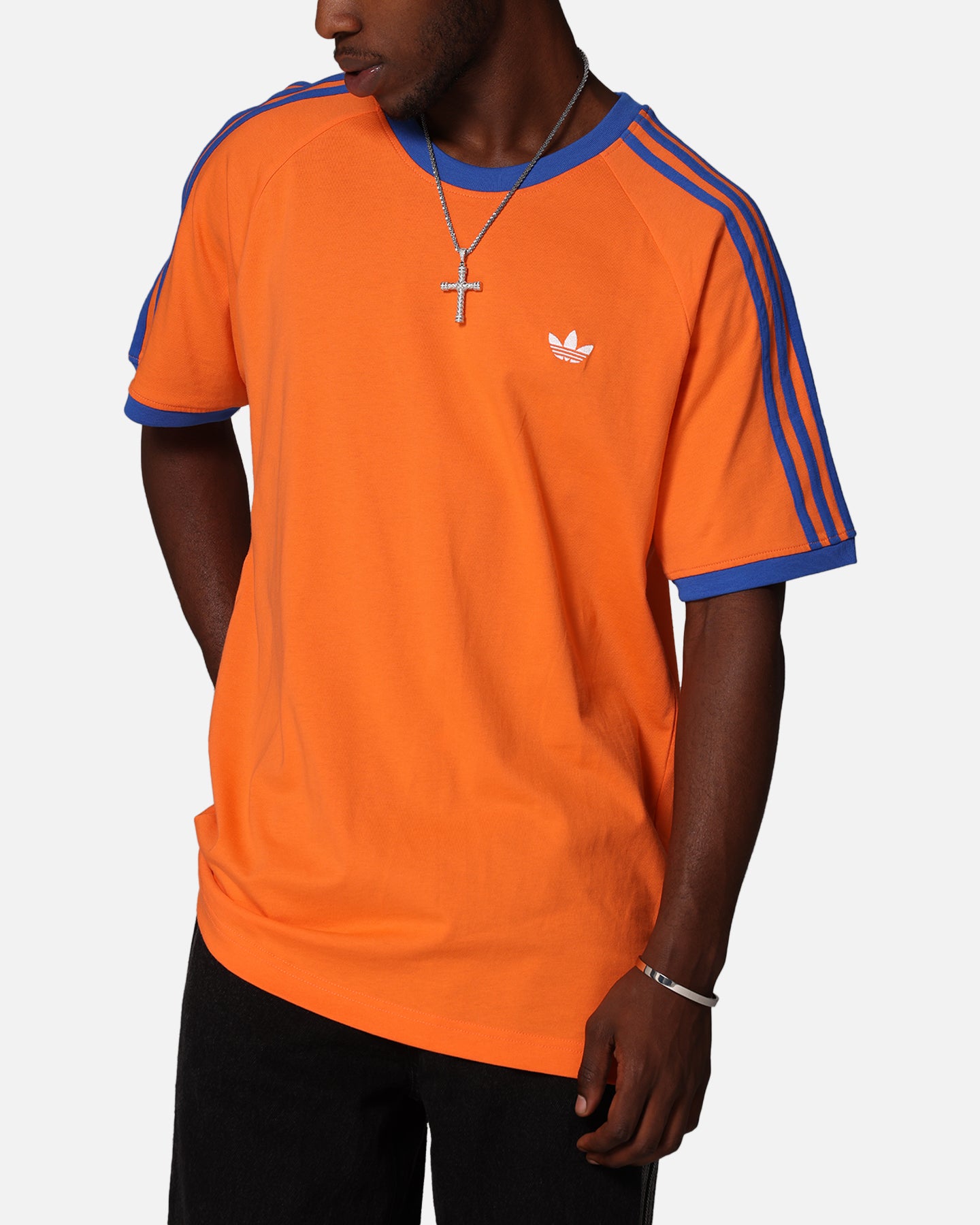 Adidas Monogram Cali T-Shirt for Men - Orange Casual Short Sleeve Tee | Gym, Streetwear & Everyday Comfort Wear