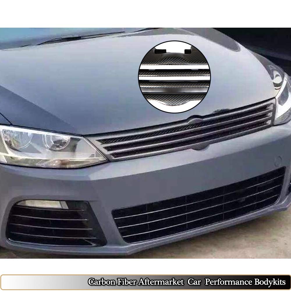 MCARCAR Carbon Fiber Front Grille for Volkswagen VW Jetta MK6 Sedan 2012-2015 | Pre-Facelift Replacement Bumper Grill Cover | OEM Style Body Kit | Perfect Fit & Upgrade for Daily Driving & Car Shows