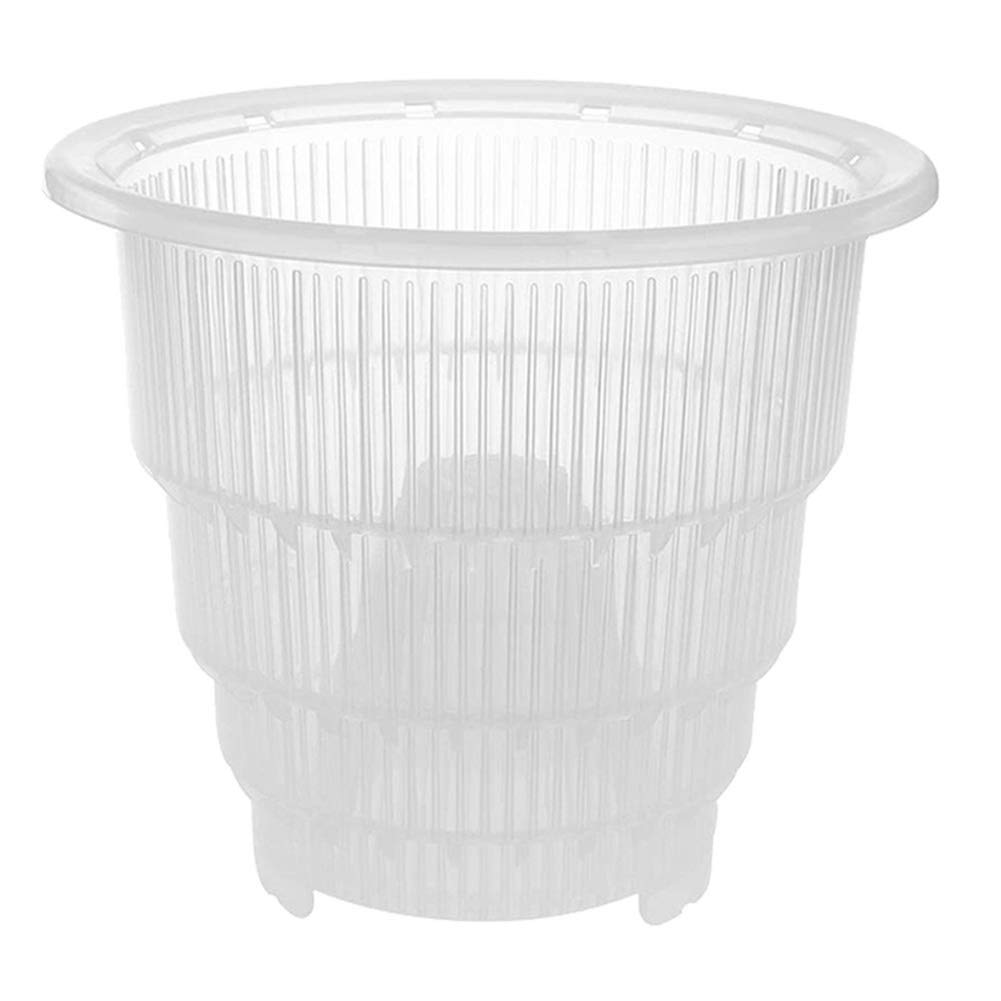 Breathable Root Control Pot with Tray - 10cm Transparent Flower Planter Basket for Succulents, Orchids & Indoor Plants | Perfect for Home Decor, Gardening & Hydroponics