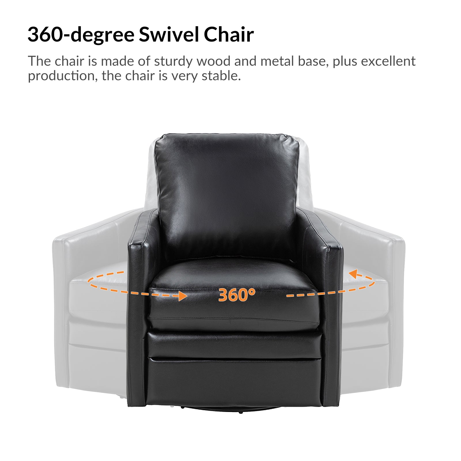 Aurora Swivel Chair - 360 Degree Rotating Modern Office Chair with Ergonomic Design for Home & Workspace Comfort