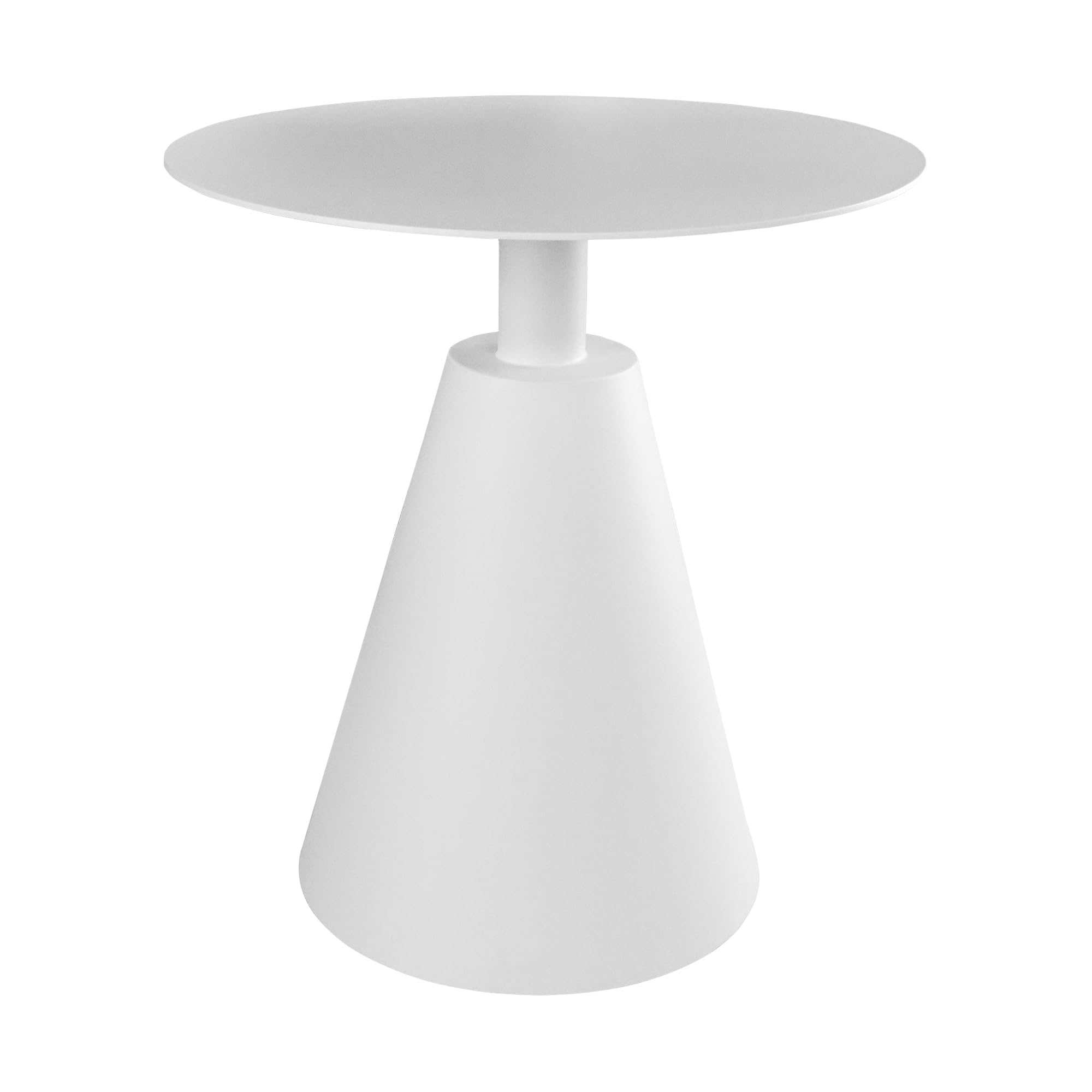 Round Pedestal Side Table - Modern Coffee & End Table for Living Room, Bedroom, Outdoor - Small Space Nightstand with Aluminum Base - 19.5