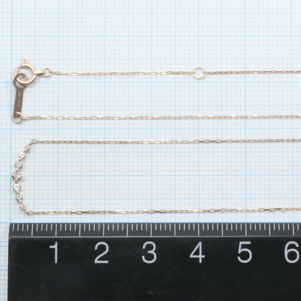 4℃ K10PG White Sapphire Necklace - Elegant 14K Gold Plated Pendant for Women, Perfect for Weddings, Anniversaries & Special Occasions