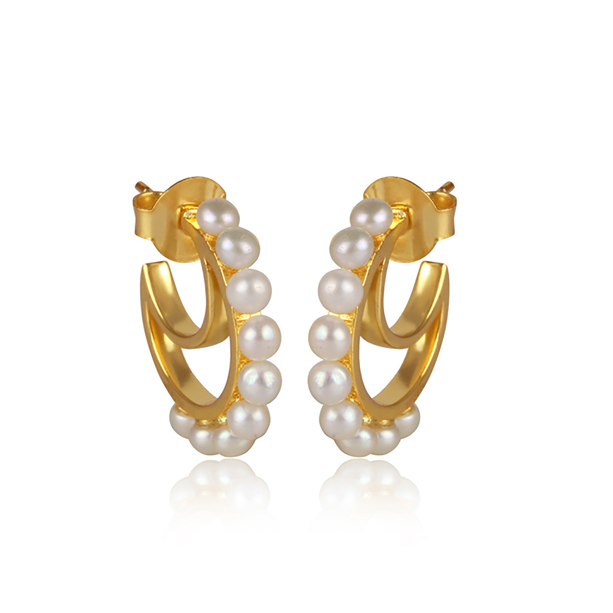 Luna Pearl Hoop Earrings for Women - Elegant Dangle Drop Earrings for Party, Wedding & Everyday Wear
