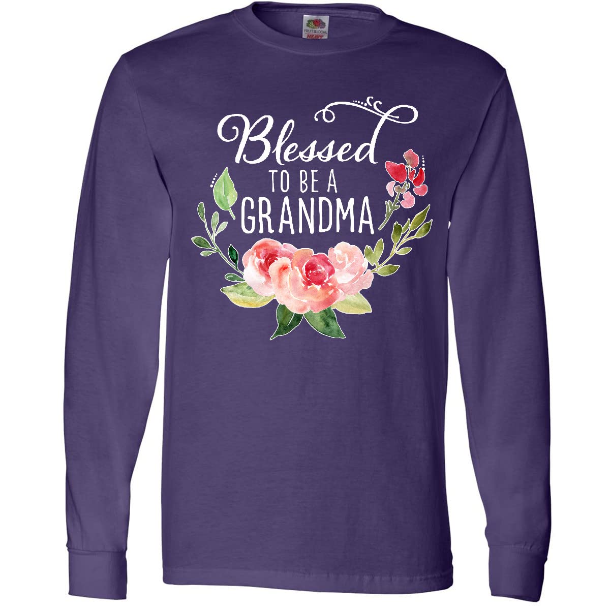 Blessed to Be a Grandma Floral Long Sleeve T-Shirt - Comfortable Cotton Shirt for Grandmothers - Perfect Gift for Mother's Day, Birthday & Family Gatherings