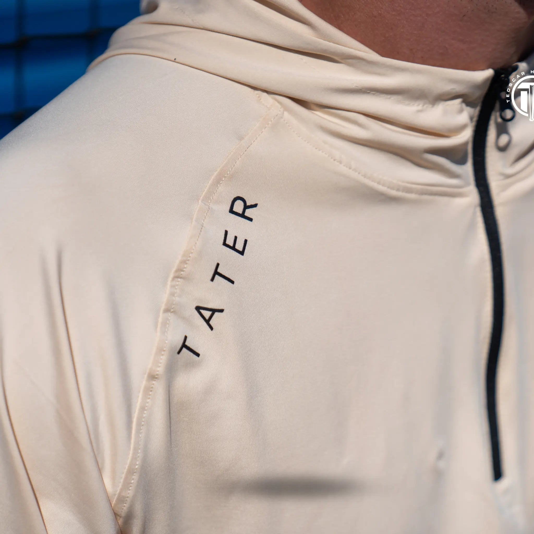 FUNDAMENTALS 1/4 Zip Short Sleeve Hoodie - Cream | Comfortable Cotton Pullover for Men & Women | Perfect for Gym, Running & Casual Wear