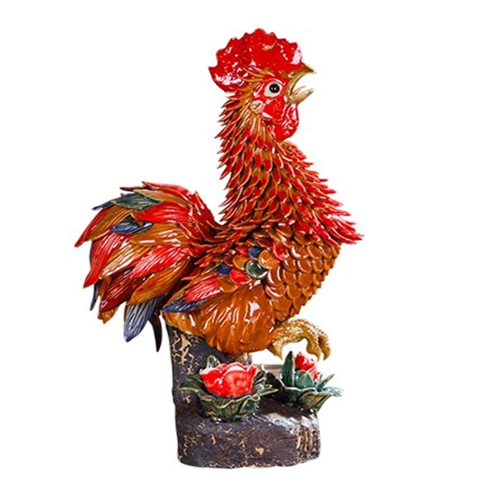 Chinese Zodiac Rooster Statue - Feng Shui Ceramic Rooster Decor for Home & Office, Wealth & Luck Attractor - Perfect for Living Room, Desk, Bookshelf & Gift Giving