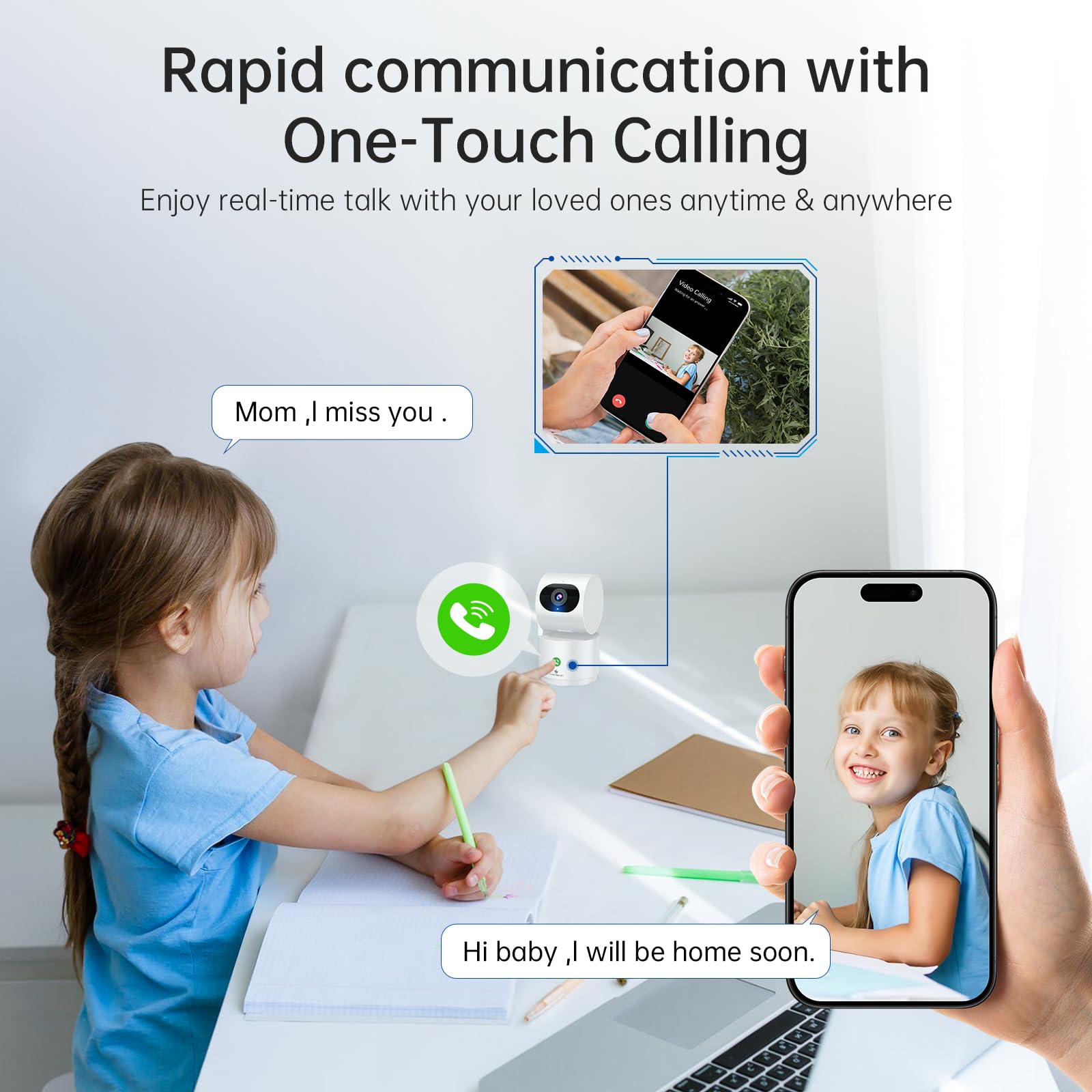 SYMYNELEC 3K Indoor Security Camera - 2.4G WiFi Wireless Baby Monitor with Night Vision & Phone App - Smart Pet/Dog/Kids Monitoring Camera for Home, Nursery & Room (2-Pack) - Perfect for Baby Watching, Pet Care & Home Surveillance