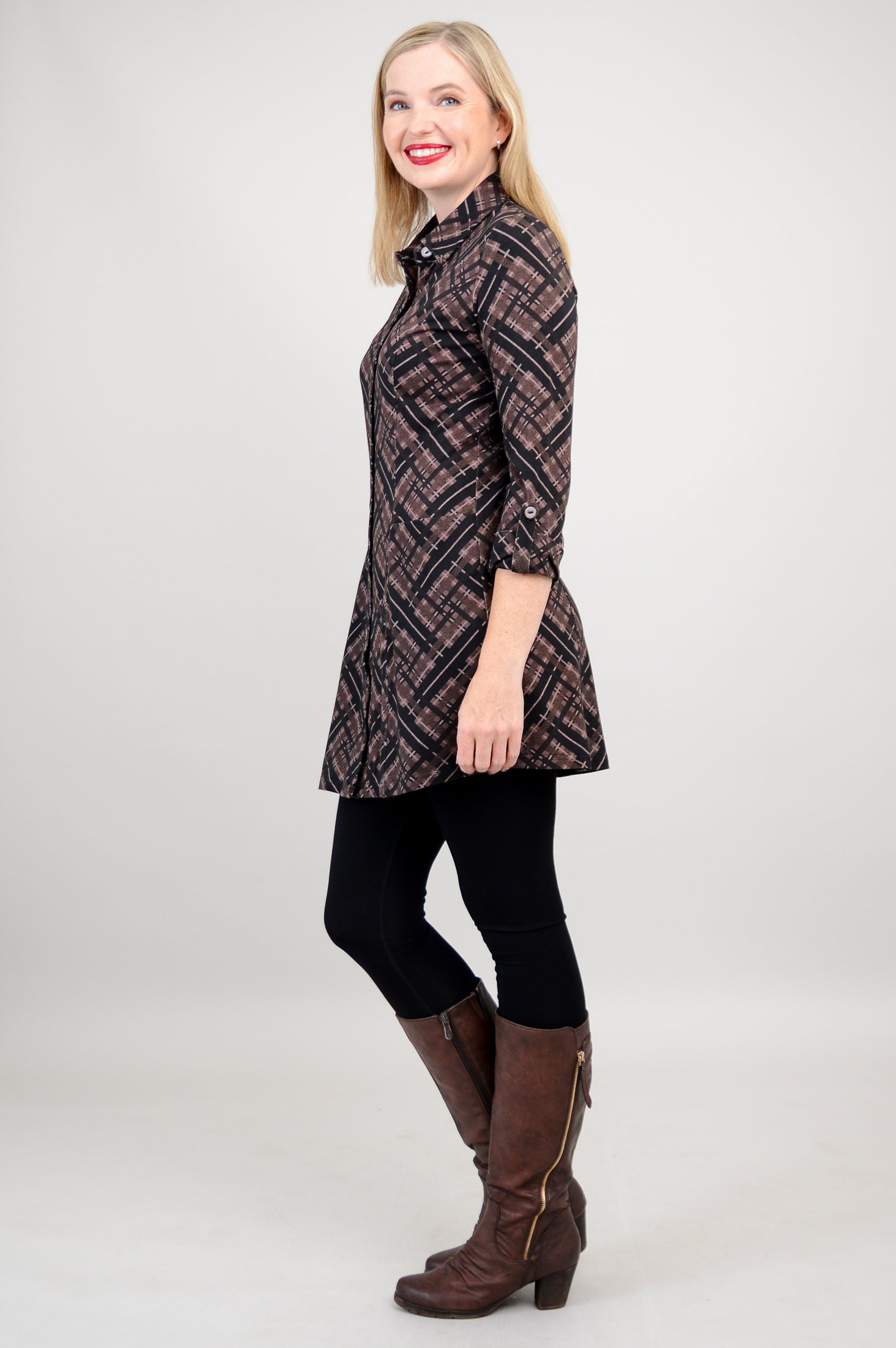Charlie Tunic - Soft Bamboo Fabric Plaid Tops for Women | Final Sale | Perfect for Casual Wear, Office Outfits & Weekend Brunch