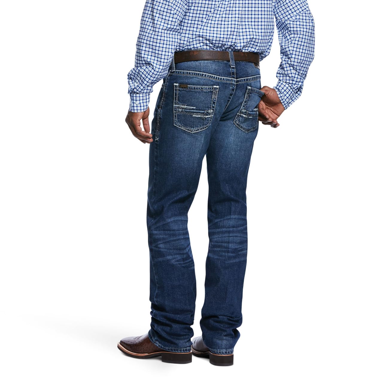 ARIAT Men's M2 Summit Stretch Stackable Relaxed Bootcut Jeans - Blue Denim 31W x 36L - Comfortable Workwear & Casual Western Style for Ranch, Riding & Everyday Wear