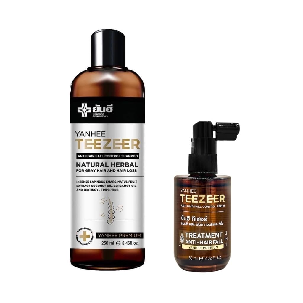 Yanhee Premium Haircare Set - Teezeer Shampoo & Serum for Gray Hair & Hair Loss Treatment | Anti-Aging Hair Care Solution for Men & Women | Perfect for Daily Use & Salon-Quality Results