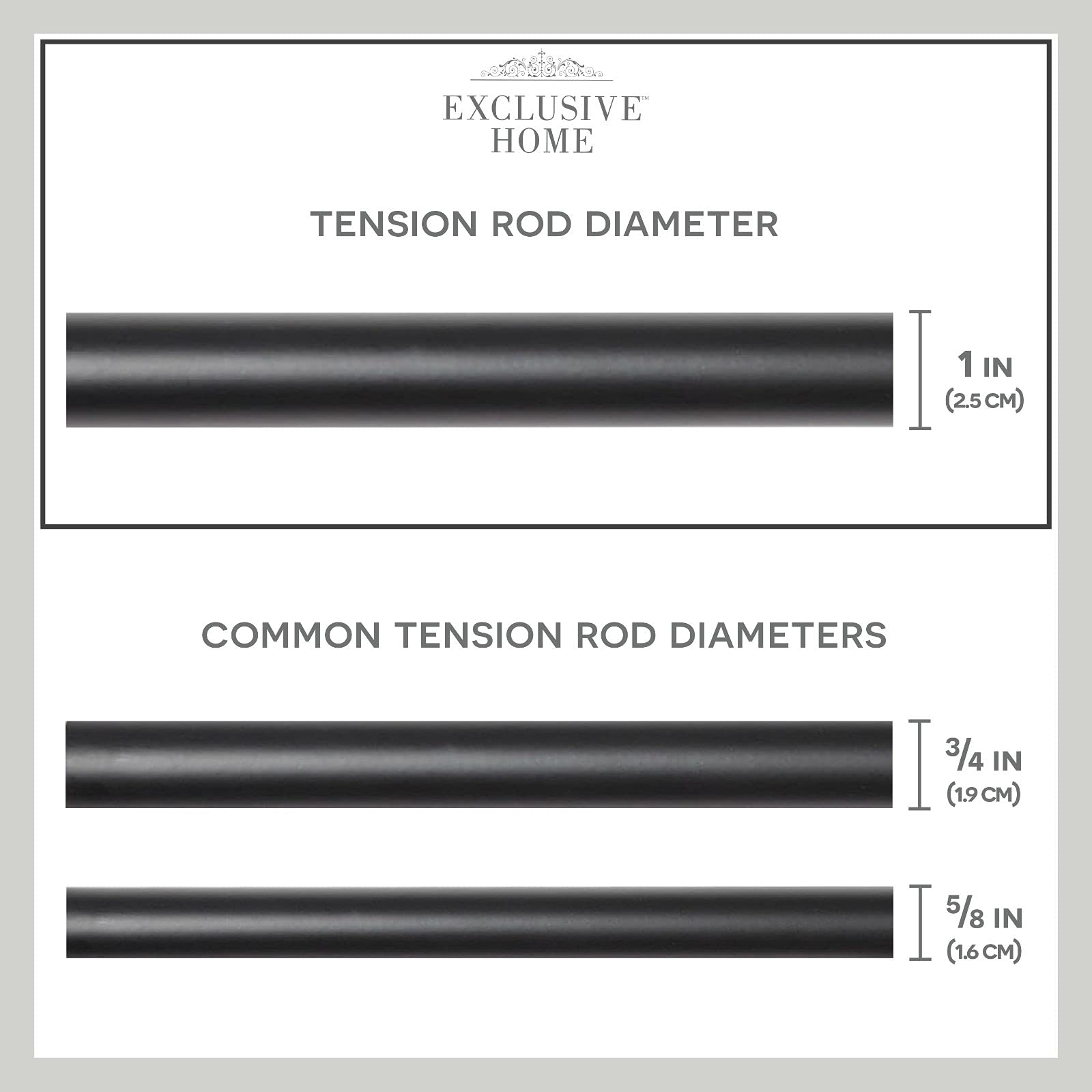 Premium Adjustable Tension Curtain Rod 36