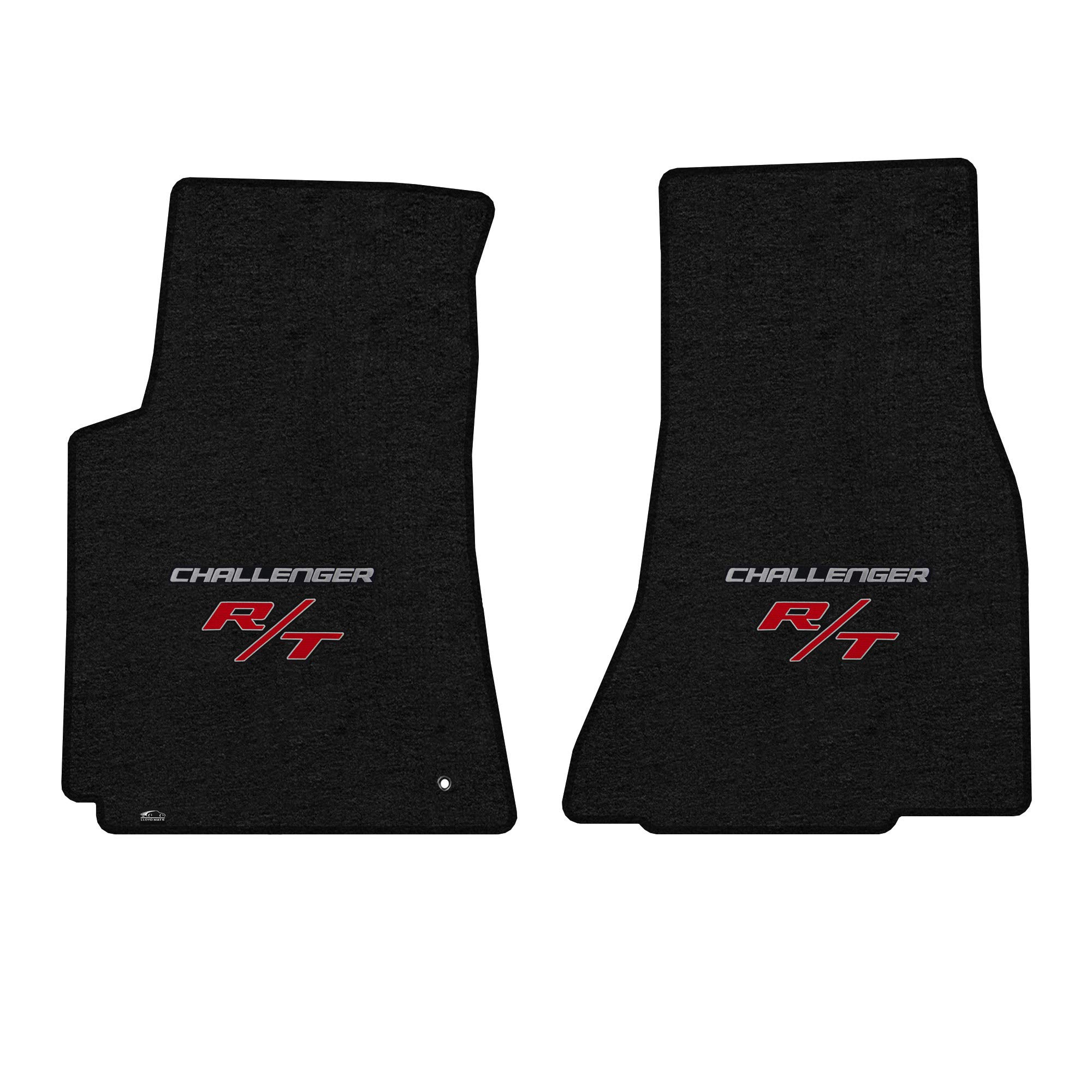 Premium Custom-Fit Carpet Floor Mats for Dodge Challenger 2008-2010 - Luxury Car Floor Liners with Silver 'Challenger' R/T Logo (Charcoal, 2-Piece Set) - Perfect for Daily Commuting & Road Trips