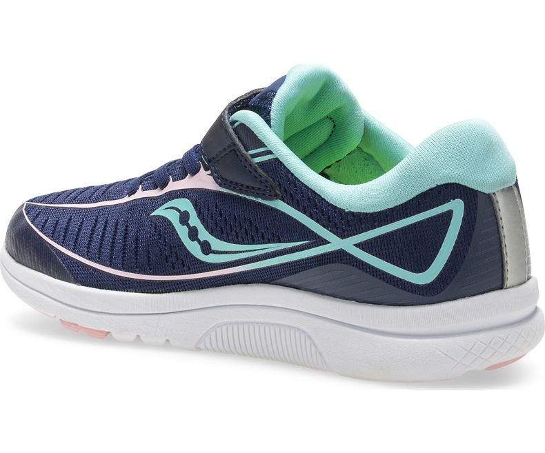 Saucony Kinvara 10 A/C Kids Running Shoes - Navy/Turquoise - Lightweight & Breathable for Boys & Girls - Perfect for School, Sports & Daily Activities