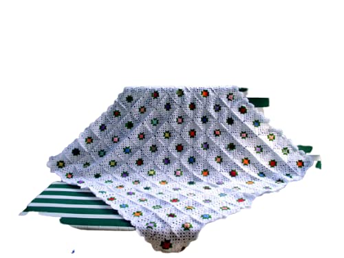 Handmade Granny Square Afghan Blanket - Colorful Crochet Quilt for Cozy Home Decor, Bed & Sofa Throw
