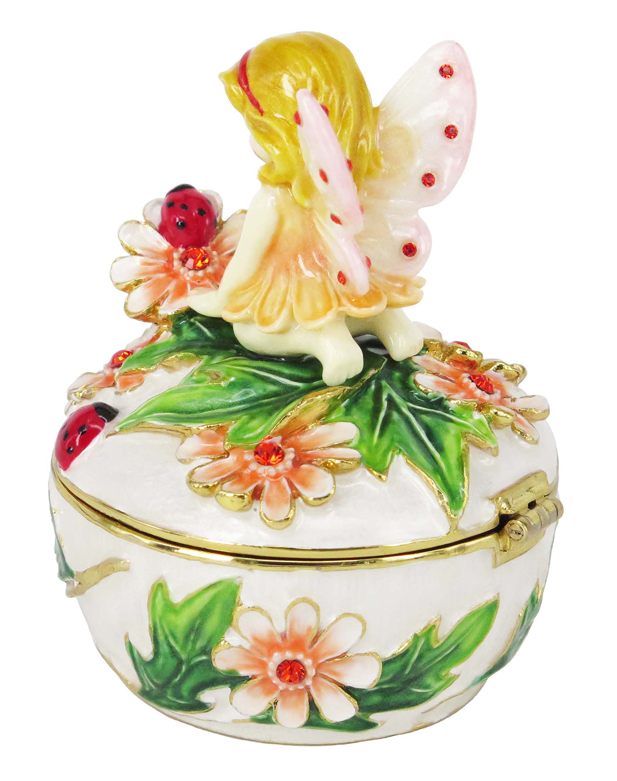 RUCINNI Crystal Jeweled Trinket Box - Gift for Women & Girls - Home Decor